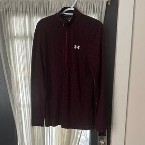 Under Armour Men's Dark Red Quarter-Zip Pullover